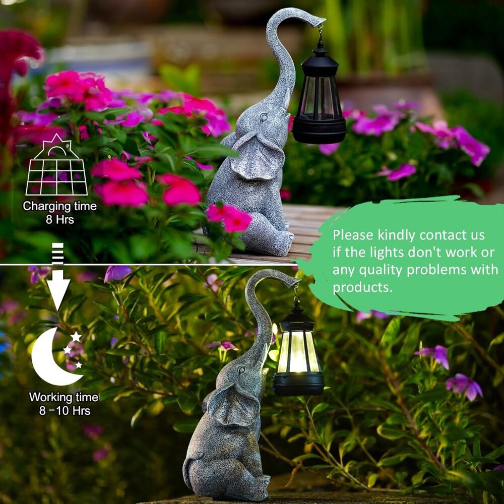 Elephant Statue For Garden Decor With Gift Appeal - Ideal Gifts For Women, Mom O View 3